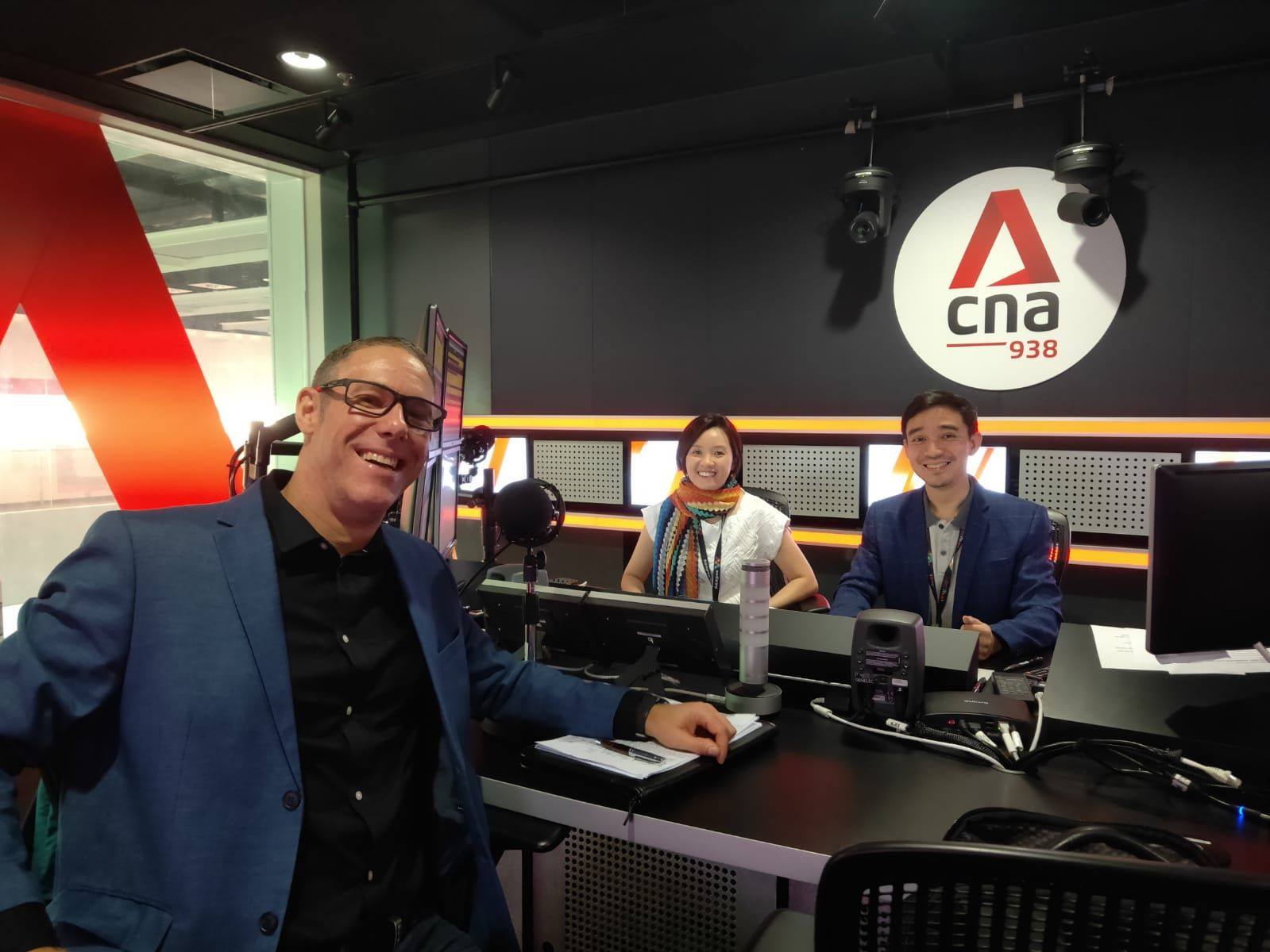 Bebop client, Nick Jonsson of EGN Singapore, getting interviewed on CNA938 after posting numerous Thought Leadership articles.